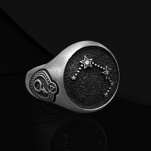 Aries Constellation 925 Sterling Silver Ring Gifts for mom, Zodiac March April Constellation Birthday Gift, Aries Constellation Rings