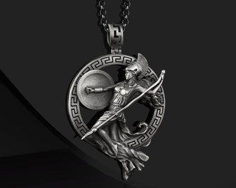 Handmade Sterling Silver Athena Necklace: Greek Goddess Medallion