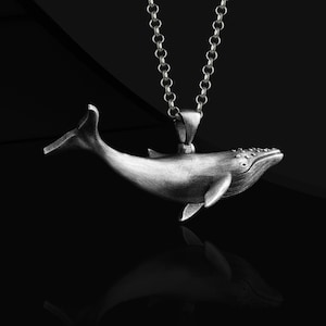 Ocean Humpback Whale 925 Silver Necklace, Sterling Silver Ocean Jewelry, Animal Necklace, Fish Necklace, Nature Necklace, Remembrance Gift