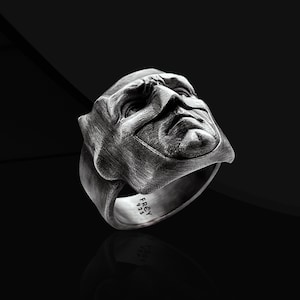 Oxidized 925 Sterling Silver Black Knight Ring: Hero Ring for Men