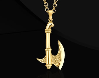 Colar de machado viking de prata esterlina: joia nórdica artesanal para presente