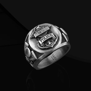 Oxidized Sterling Silver Harley Davidson Ring: Motorcycle Biker Jewelry