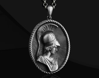 Greek Goddess Athena Necklace: 925 Sterling Silver Locket Gift