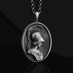 Greek Goddess 925 Sterling Silver Athena Necklace Gift For Her, Goddess Athena Necklace Goddess Locket Gift, Unique Athena Necklace For Her