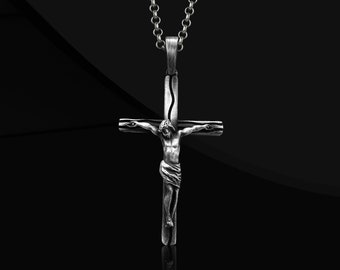 Sterling Silver Crucifix Necklace: Catholic Christian Jewelry