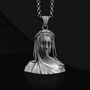 The Veiled Virgin Vestal Sterling Silver Necklace For Man, Amazing Ideas Gift for Him or Her, Veiled Vestal Virgin jewelry Gift for Women