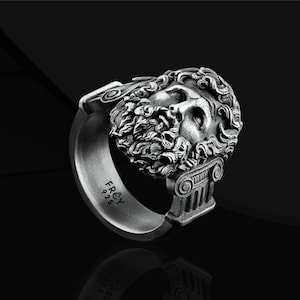 Zeus King Of The Gods Handmade Sterling Silver Ring For Men, Ancient Greek Gods Mythology Ring, Greek Silver Jewelry, Mythological Ring