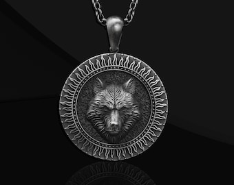 Silver Wolf Head,stainless Steel Wolf Head Necklace,3d Wolf Head,animal