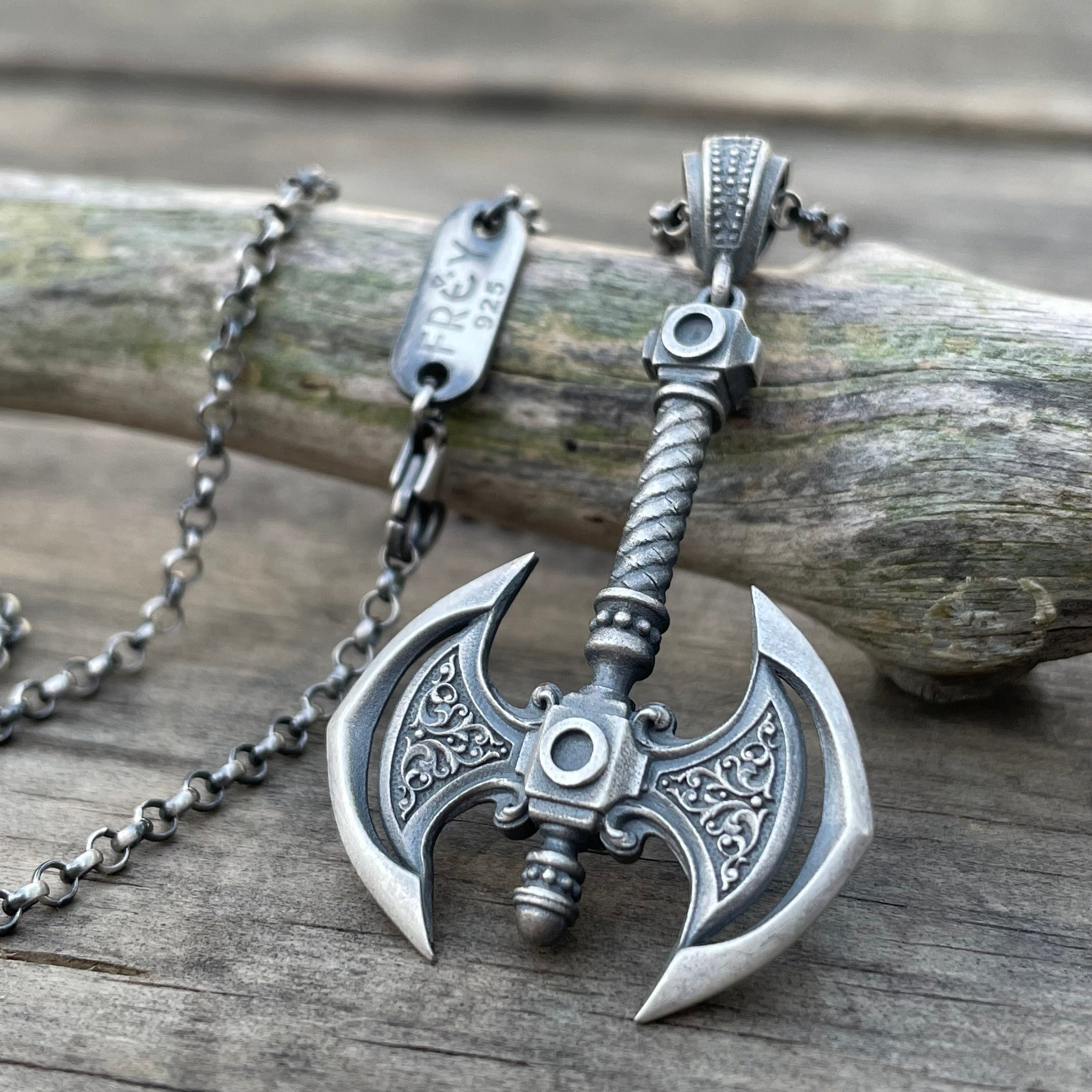 Collar Hacha Vikinga - Plata 925, Acero Inoxidable, Regalo Hombre, Joyería Nórdica