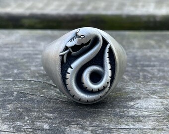 Draco Malfoy Family Slytherin Silver Ring Gift to Best Friend