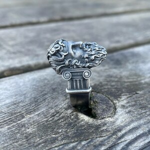 Zeus King Of The Gods Handmade Sterling Silver Ring For Men, Ancient Greek Gods Mythology Ring, Greek Silver Jewelry, Mythological Ring