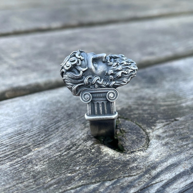 Zeus King Of The Gods Handmade Sterling Silver Ring For Men, Ancient Greek Gods Mythology Ring, Greek Silver Jewelry, Mythological Ring