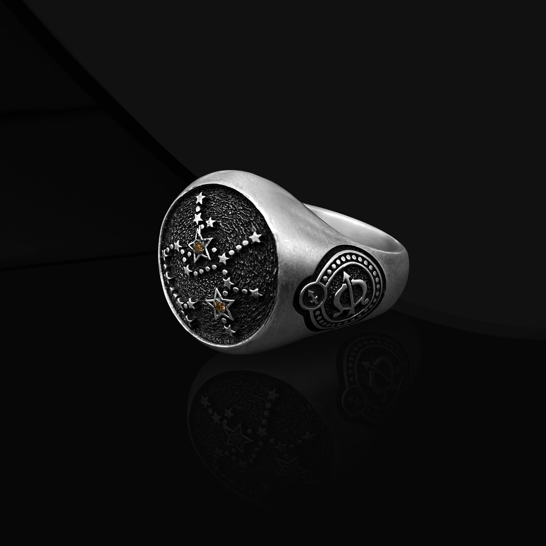 Cancer Constellation Ring: Citrine Sterling Silver Horoscope Ring - Etsy