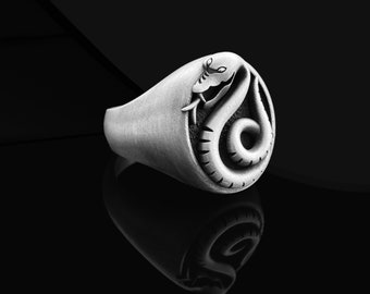 Hogwarts Family Draco Malfoy Slytherin Silver Ring Gift to Best Friend,  Slytherin Snake Ring, Men Women Gift Ring, Malfoy Silver Ring Gifts