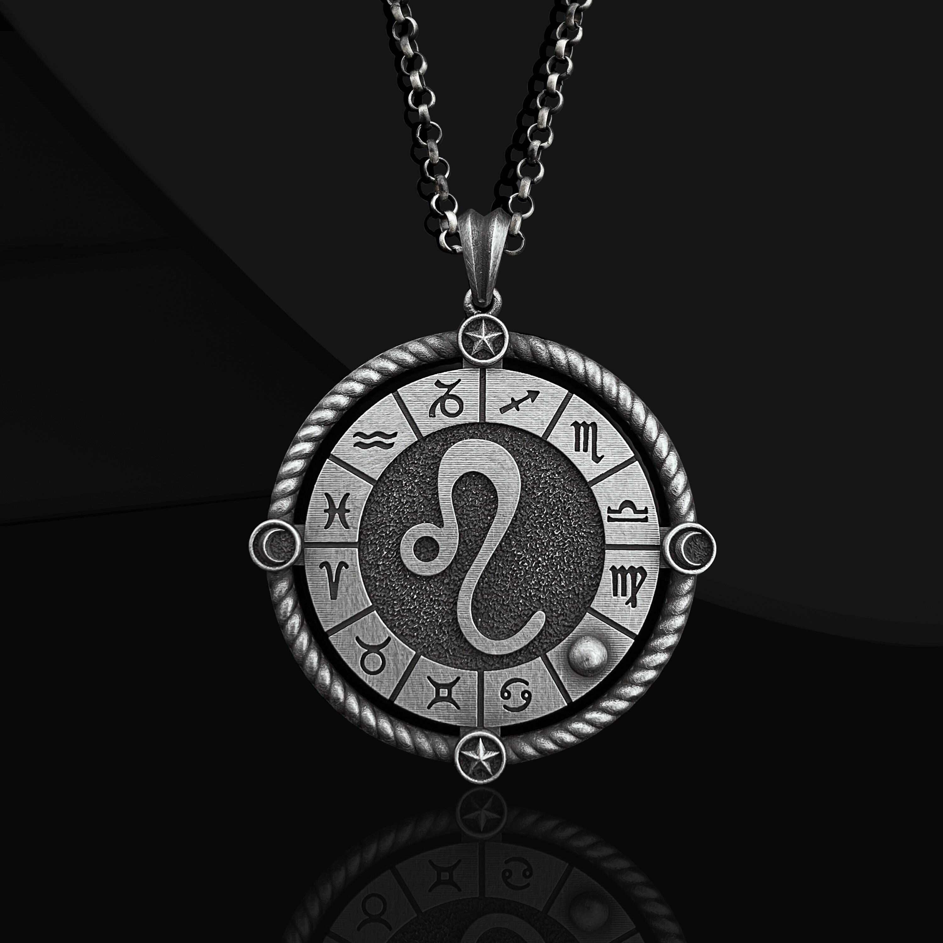 Leo necklace men discount