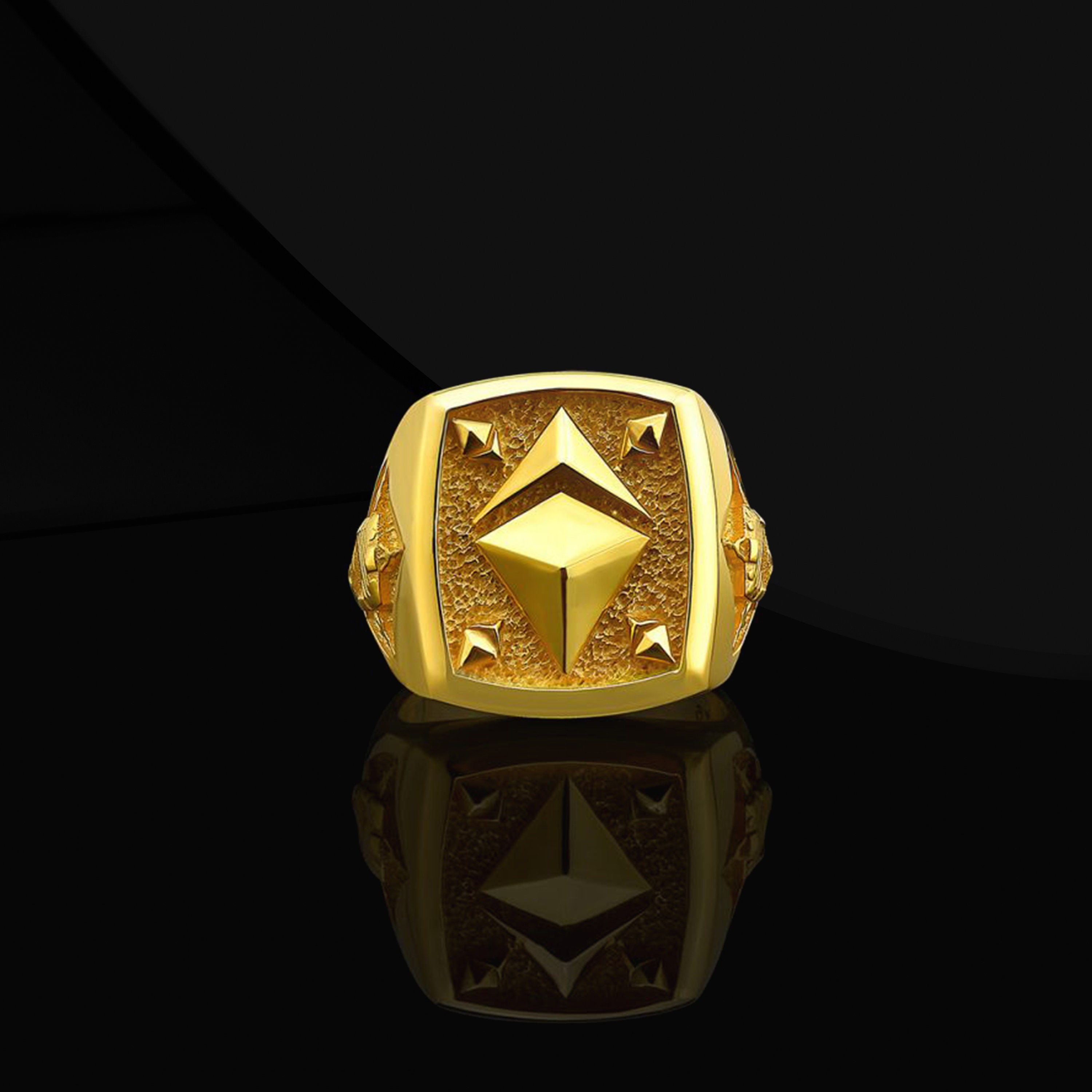 イーサリアム シルバー シグネット リング: ETH 暗号ジュエリーギフト - Etsy 日本