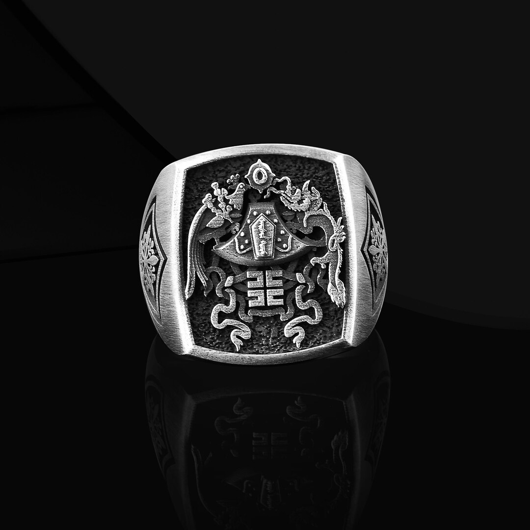 Custom Crest Ring Coat of Arms Ring Family Rings for Etsy UK
