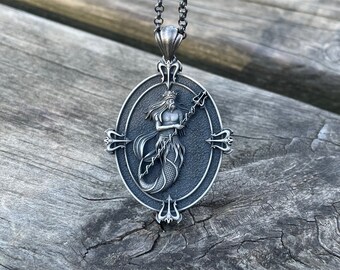 Collana Uomo Donna In Acciaio Inox 316L Con Ciondolo Poseidone - Tridente Del Dio Greco Del Mare - Gioiello Unisex - 6