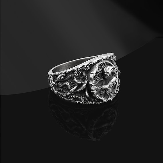 Artemis Ring: Oxidized Sterling Silver Greek Goddess Mythology