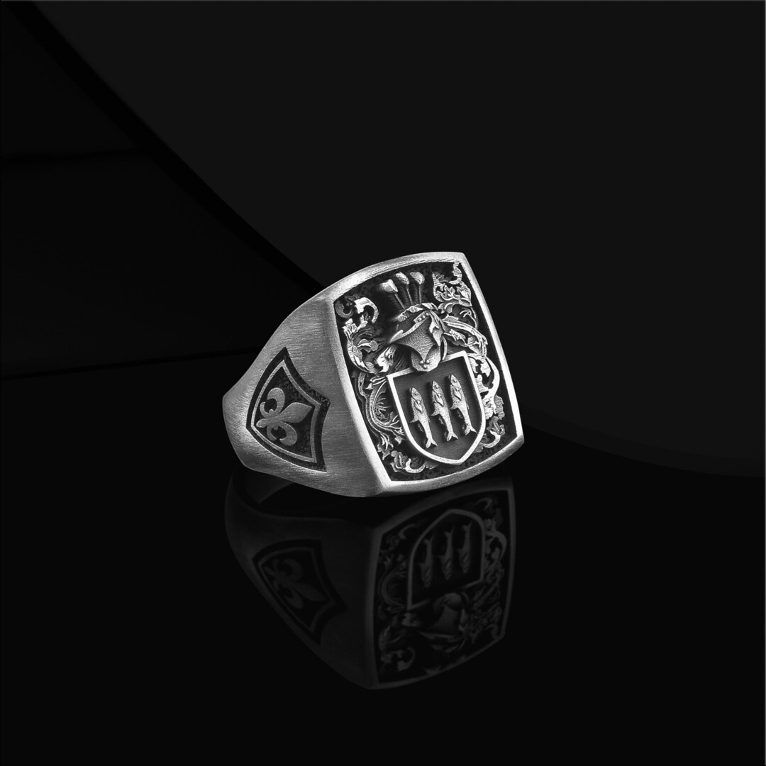 Coat of Arms Ring Custom Rings for Men Custom Crest Etsy