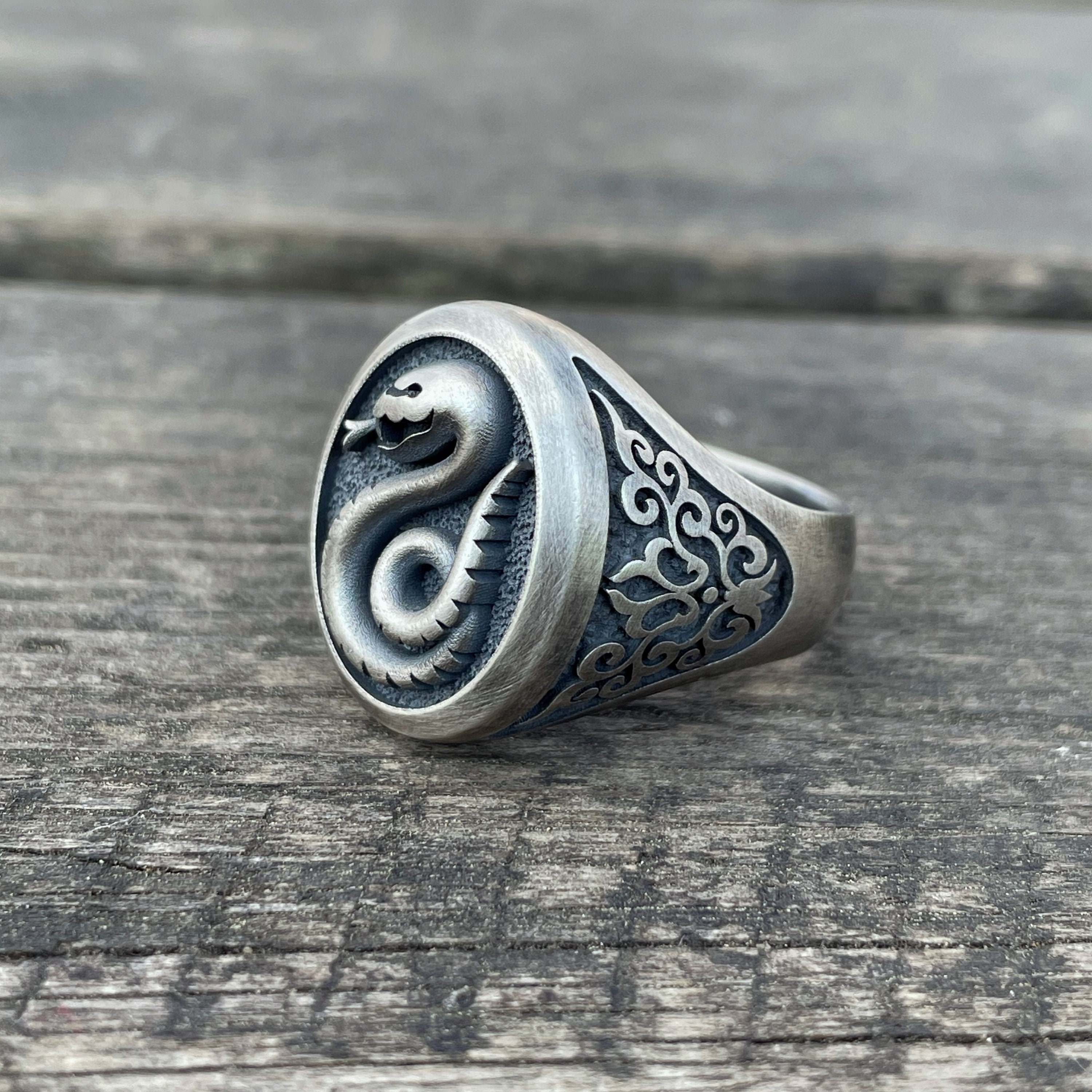 XJruixi Wizard Magic School Malfoy Family Badge Snake Serpeverde Cosplay Ring Unisex Jewelry Rings Gift Prop Accessories - 9