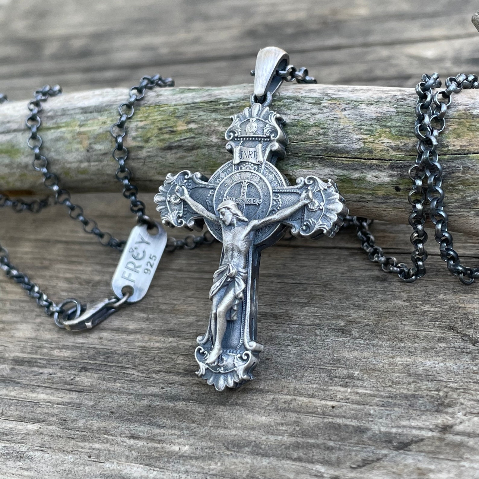 Jesus Christ 925 Sterling Silver Cross Pendant Christian | Etsy