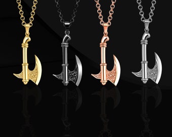 Sterling Silver Viking Axe Necklace: Handmade Norse Battle Axe Pendant