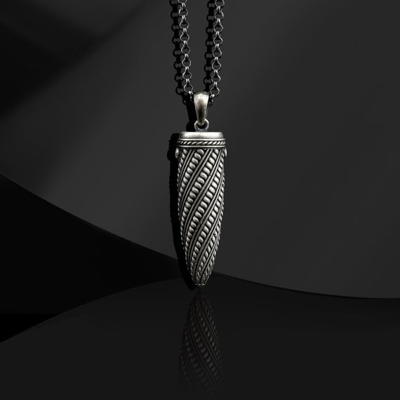 Sterling silver bullet pendant deals