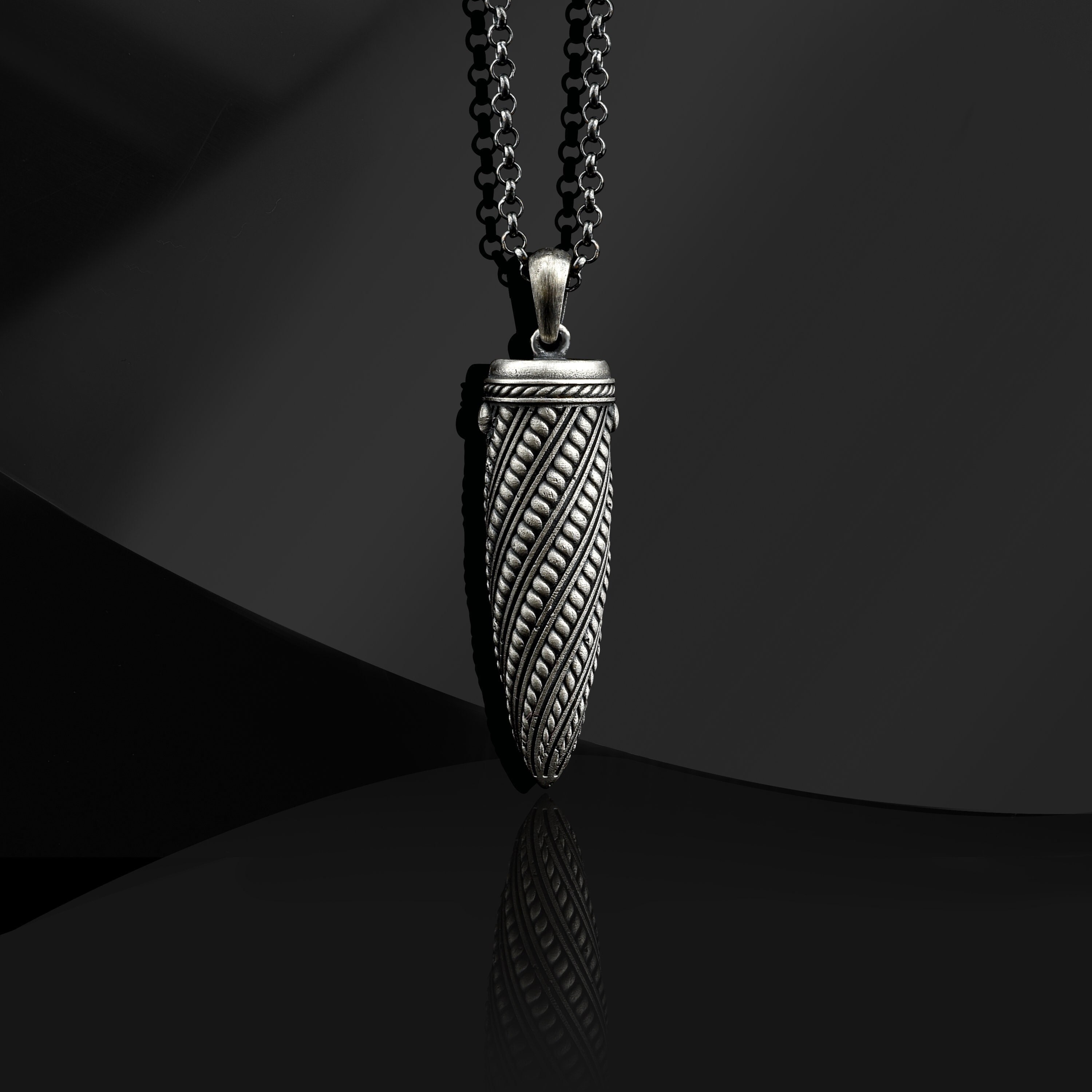 Military Inspired 925 Sterling Silver Bullet Pendant: Personalized