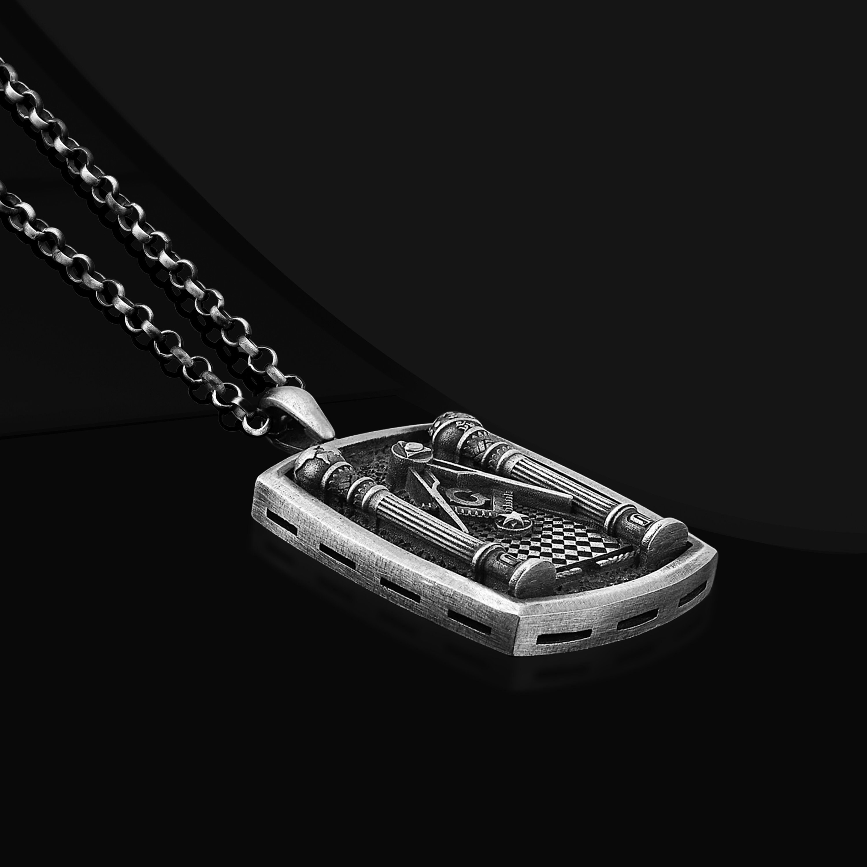 ONEFINITY Collana massonica in argento Sterling 925 con