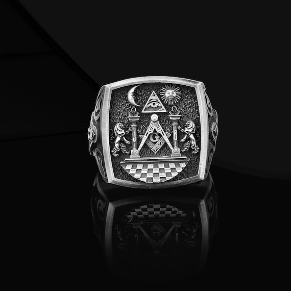 Anello Massonico D'argento|Anelli Da Uomo Di Alta Qualità - Foto 6