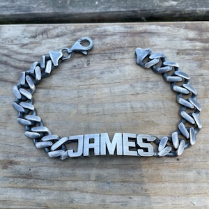 Personalisiertes italienisches Sterling Silber 925 ID Armband für Männer, Silber Gravur Namensarmband, personalisierte Armband Weihnachtsgeschenke für Ihn