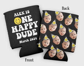 Custom photo toddler birthday cozy- one happy dude, one happy girl, one cool dude first birthday favors- 1st birthday party ideas- two cool