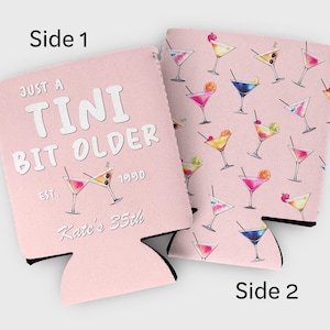 Custom Martini Party Can Coolers: Dirty Thirty Birthday Favors