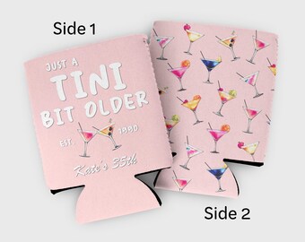 Custom Martini Party Can Coolers: Dirty Thirty Birthday Favors