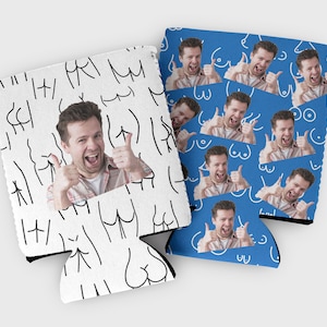 Custom photo bachelor party cozies- funny boob and butt bachelor party favors- bachelor cozies with photo
