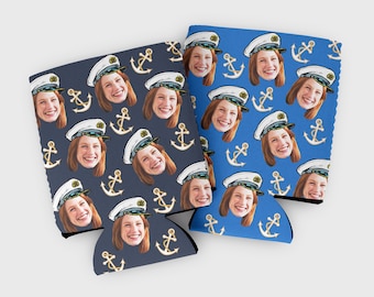 Custom Photo Bachelorette Party Cozies: Nautical Last Sail Favors