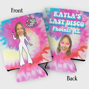 Custom Photo Disco Bachelorette Party Cozies: 70s 80s Theme