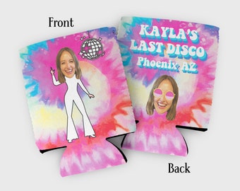 Custom Photo Disco Bachelorette Party Cozies: 70s 80s Theme