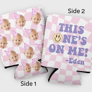 Custom photo toddler birthday cozy one happy girl, have one on me birthday party favors 1st birthday party ideas image 1