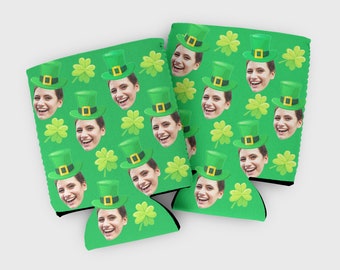 Custom Face St. Patrick's Day Cozies: Shamrock Party Favors