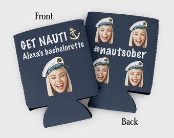 Custom Photo Bachelorette Party Cozies: Nautical Last Sail Favors