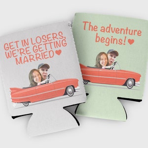 Custom wedding or engagement cozy- elopement cozy- elopement favors- engagement party cozy- funny engagement favors