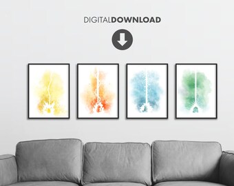 Pokemon Digital Download Set of 4 | For Pokémon Lover | Pikachu, Charmander, Squirtle, Bulbasaur