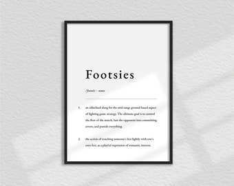 Footsies Definition Print | Funny Fighting Game Poster