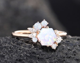 Opal Cluster Ring - Etsy