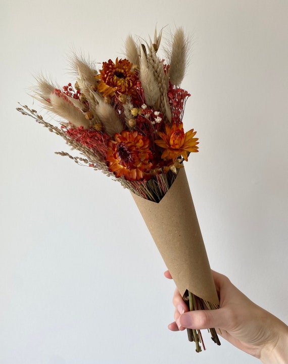 Rustic Dried Flower Bouquet | Autumn Dried Flower Arrangement |