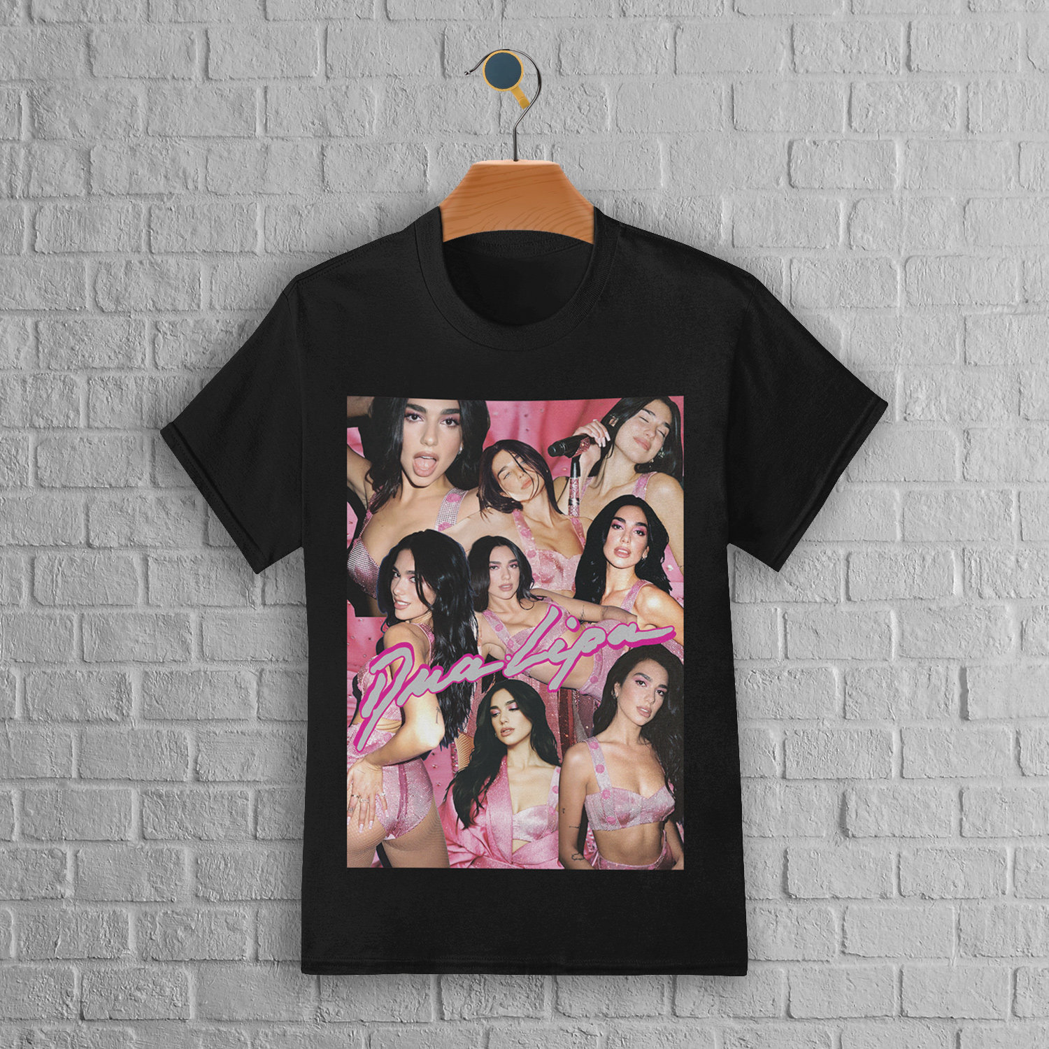 Discover Dua Lipa Pink Poster Style Unisex T-Shirt, Music Star Shirt