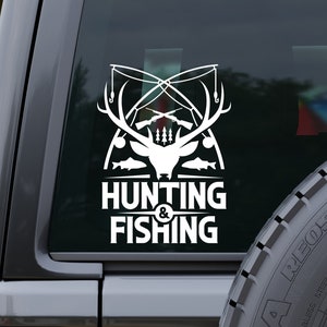 Hunting and Fishing Permanent Vinyl Decal Sticker