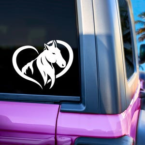 Adorable Country Western Horse in Heart Vinyl Decal | Permanent Equestrian Sticker | Perfect for Equine Lovers